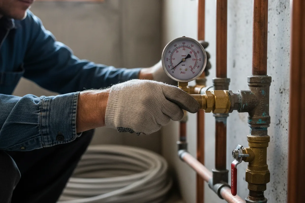 Pressure testing a repaired line during Water Line Repair in Teton